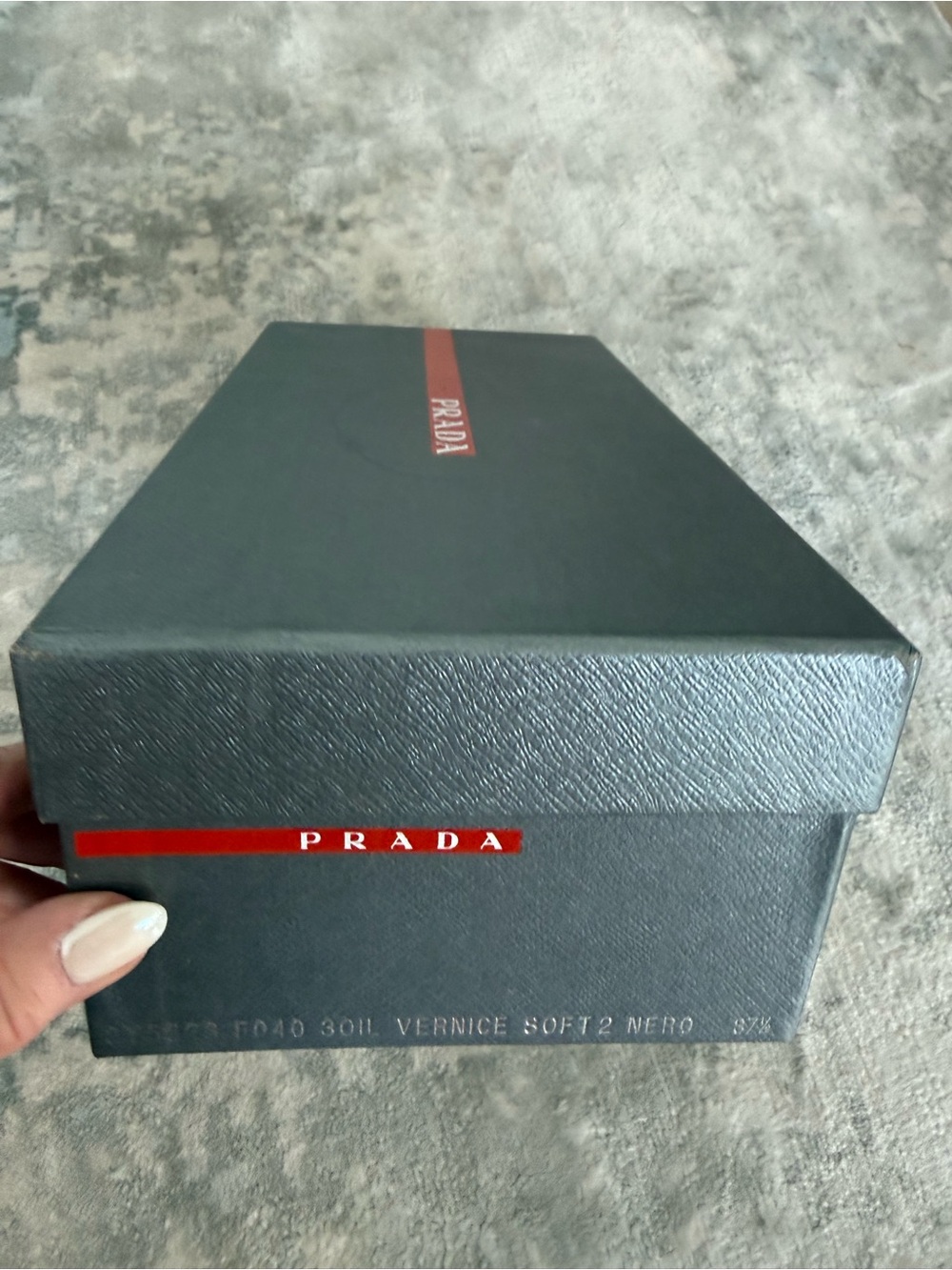 Prada Black Patent Leather Thong Kitten Heel Sandals with Silver Logo - Picture 5 of 6